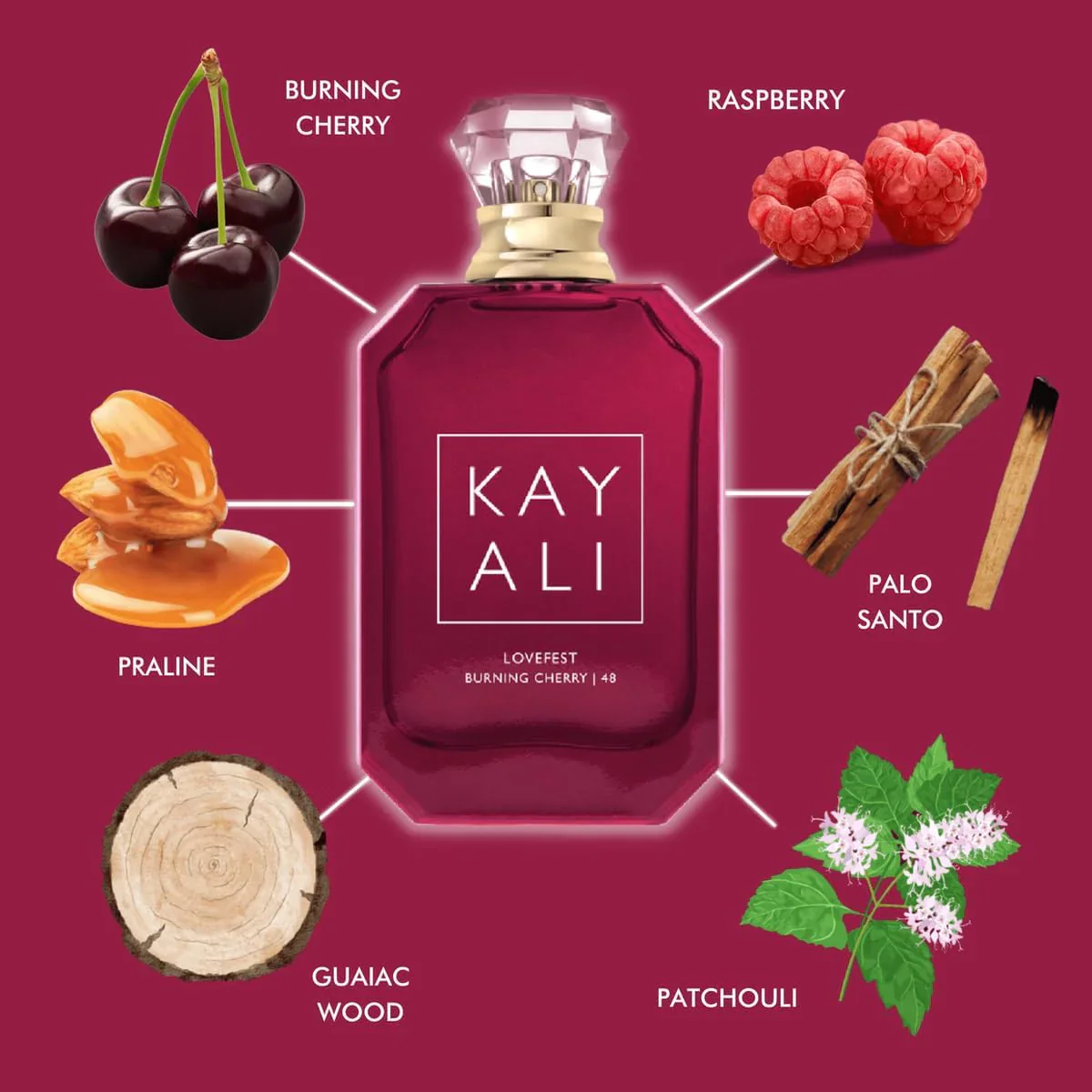 Kayali Lovefest Burning Cherry 48 EDP 100ml - Image 3