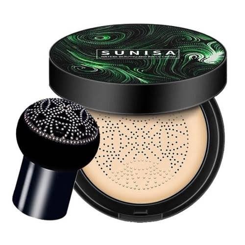 SUNISA Foundation Base Water proof Mushroom Head Air Cushion, BB CC Cream Moisturizing, Liquid Foundation with Sponge, 1 PC - CA - Image 3